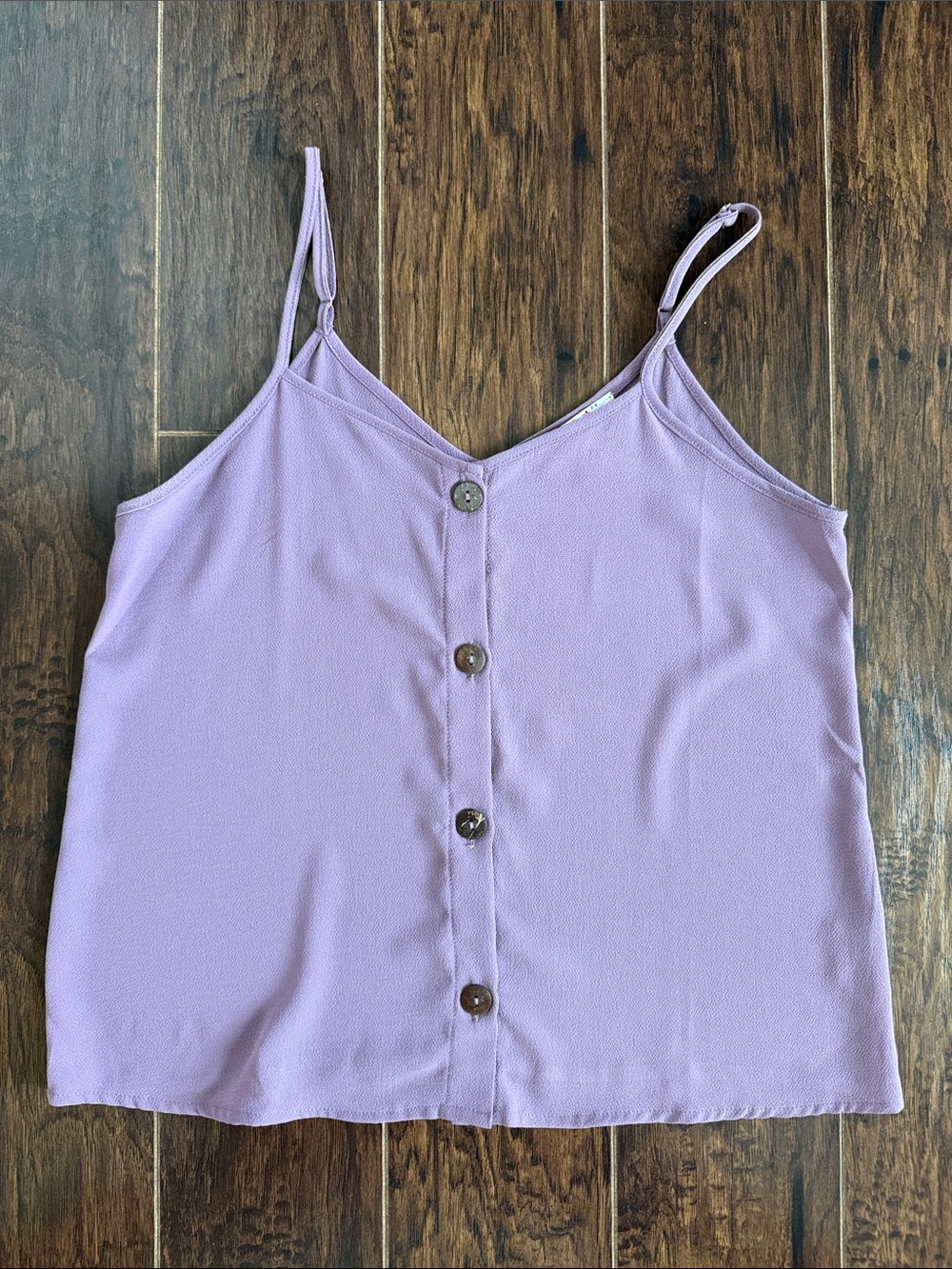 Pink Rose Lavender Button-Front Camisole